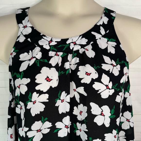 Torrid Womens Black White Floral Halter Racerback Chiffon Tank Top Sz 0 Large 12 - Picture 4 of 10